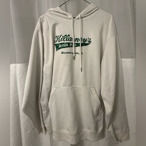 Killarney’s Irish Pub Bloomington IL Graphic Hoodie - white with Green Logo